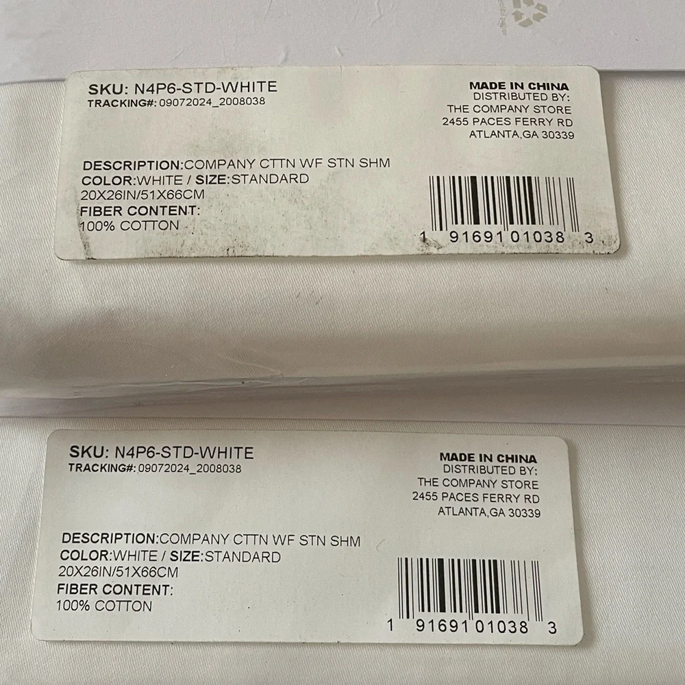 2 The Company Store Classic Smooth Wrinkle-Free Sateen Standard Shams White #2